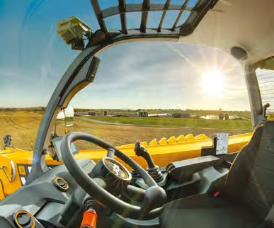 Výhľad z kabíny JCB